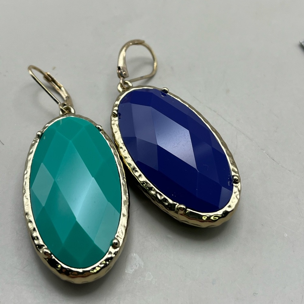 Versatile Reversible Blue/Green Drops Earrings - Statement Gift